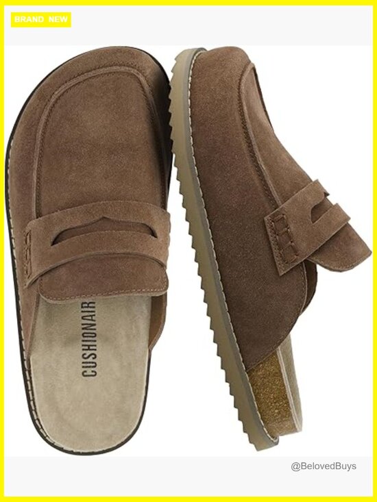 Shoes - Penny Clog Mule Suede Slip-On Memory Foam Cork Footbed Flexible Outsole